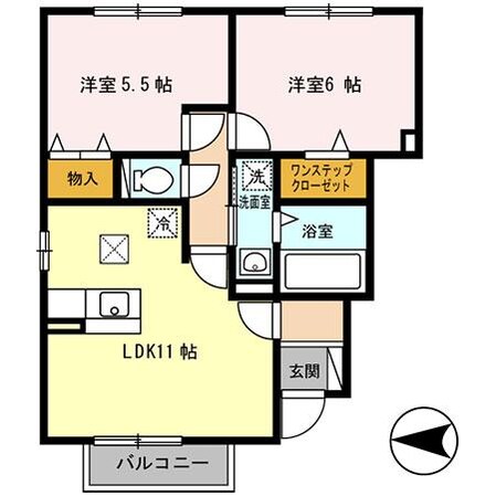 オークス中島の物件間取画像